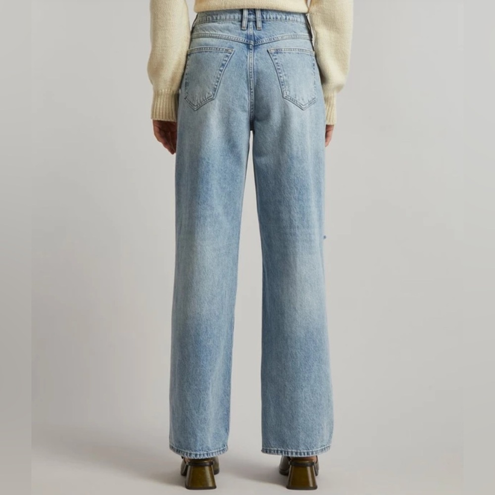 Frame Le High N Tight Wide Leg Bilson Rips Wash Distressed Jean 27 - Picture 4 of 8